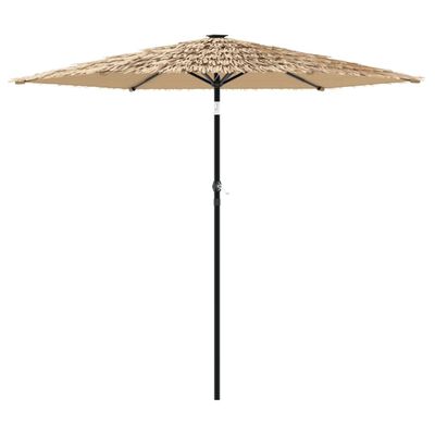 vidaXL Parasol ogrodowy z LED, stalowy słupek, brązowy, 223x223x213 cm