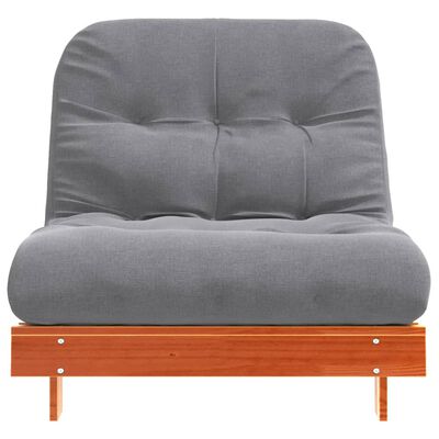 vidaXL Sofa rozkładana futon, z materacem, woskowy brąz, 80x206x11 cm