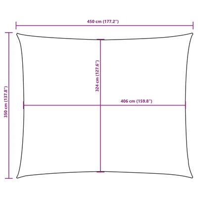 vidaXL Prostokątny żagiel ogrodowy, tkanina Oxford, 3,5x4,5 m, beżowy