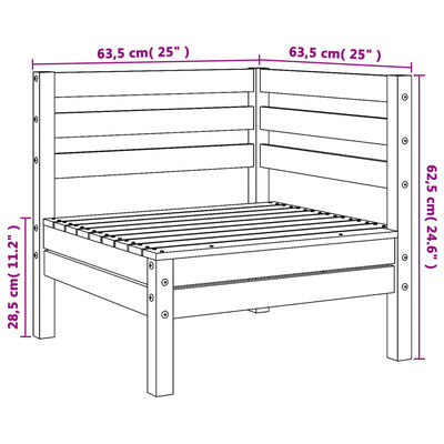 vidaXL Ogrodowa sofa narożna, woskowy brąz, lite drewno sosnowe