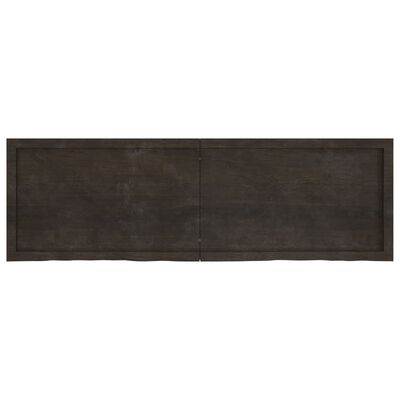 vidaXL Blat do łazienki, ciemnobrązowy, 160x50x(2-6) cm, lite drewno