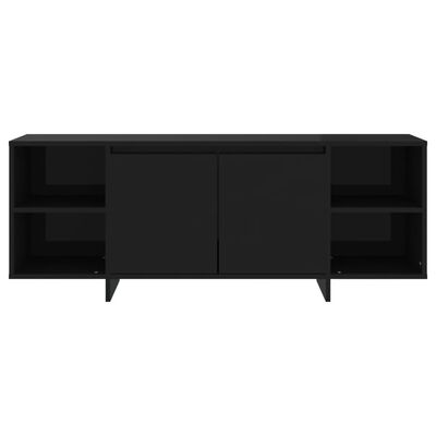 vidaXL Szafka pod TV, czarna, 130x35x50 cm, materiał drewnopochodny