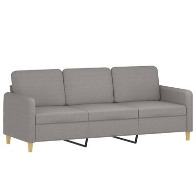 vidaXL 3-osobowa sofa z podnóżkiem, jasnoszara, 180 cm, tkaniną