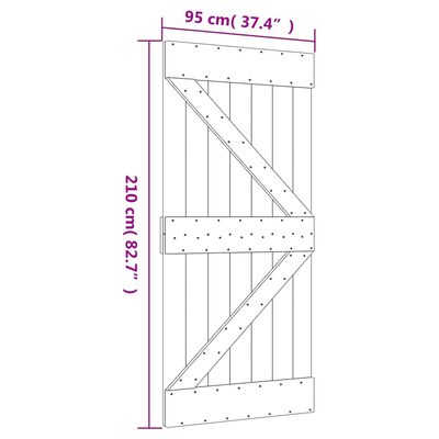 vidaXL Drzwi NARVIK, 95x210 cm, lite drewno sosnowe