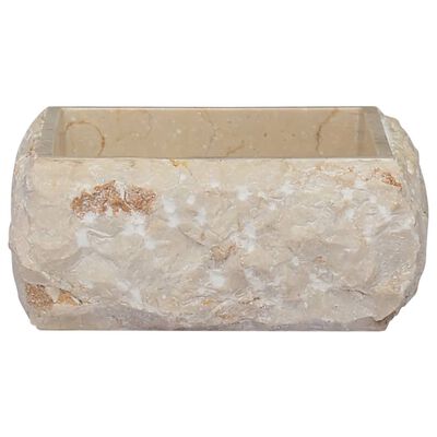 vidaXL Umywalka, kremowa, 30 x 30 x 13 cm, marmurowa