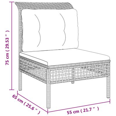 vidaXL 9-cz. zestaw wypoczynkowy do ogrodu, poduszki, rattan PE, szary