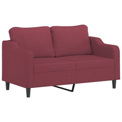 vidaXL Sofa 2-osobowa, winna czerwień, 140 cm, tapicerowana tkaniną