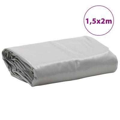 vidaXL Plandeka, szara, 1,5x2 m, 650 g/m²