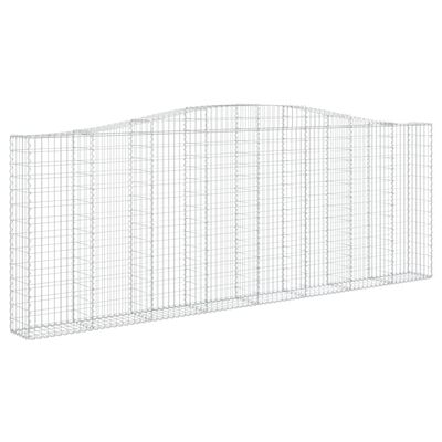 vidaXL Kosze gabionowe, 2 szt, 400x30x140/160 cm, galwanizowane żelazo