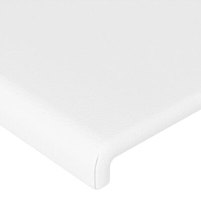 vidaXL Zagłówek do łóżka z LED, biały, 183x16x118/128cm sztuczna skóra