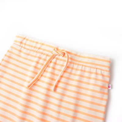Dziecięca, prosta spódnica w paski, fluorescencyjny pomarańcz, 128