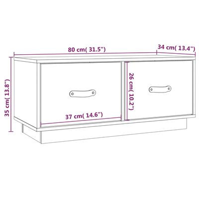 vidaXL Szafka pod telewizor, 80x34x35 cm, lite drewno sosnowe