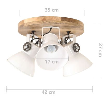 vidaXL Industrialna lampa sufitowa, 25 W, biała, 42x27 cm, E27