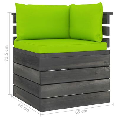 vidaXL Ogrodowa sofa narożna z palet, z poduszkami, drewno sosnowe