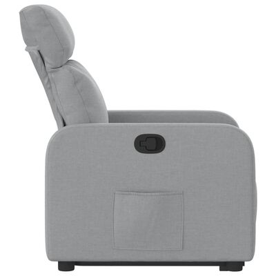 vidaXL Podnoszony fotel rozkładany, jasnoszary, obity tkaniną