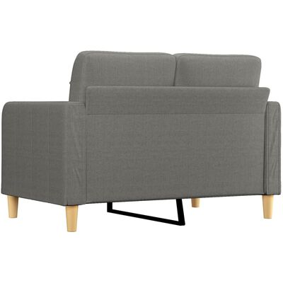 vidaXL Sofa 2-osobowa, ciemnoszara, 120 cm, tapicerowana tkaniną