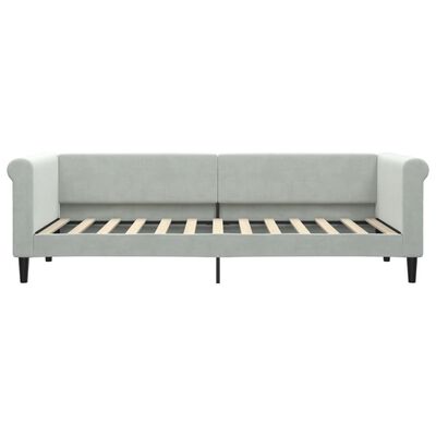 vidaXL Sofa z materacem do spania, jasnoszara, 80x200 cm, aksamit