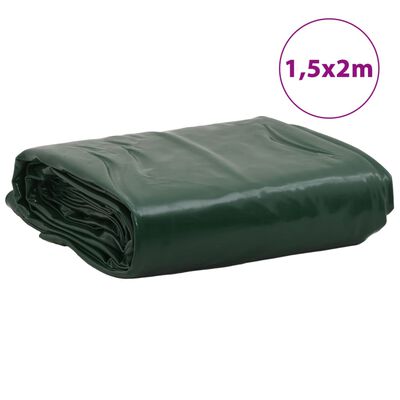 vidaXL Plandeka, zielona, 1,5x2 m, 650 g/m²