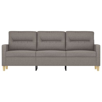 vidaXL Sofa 3-osobowa, kolor taupe, 180 cm, tapicerowana tkaniną