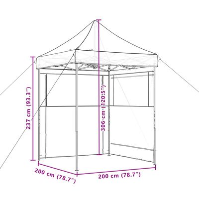 vidaXL Namiot imprezowy typu pop-up z 2 ściankami, kolor taupe