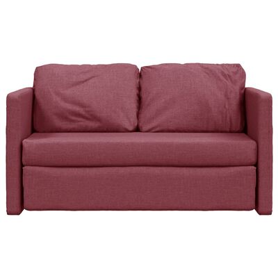 vidaXL Sofa podłogowa 2-w-1, winna czerwień, 112x174x55 cm, tkanina