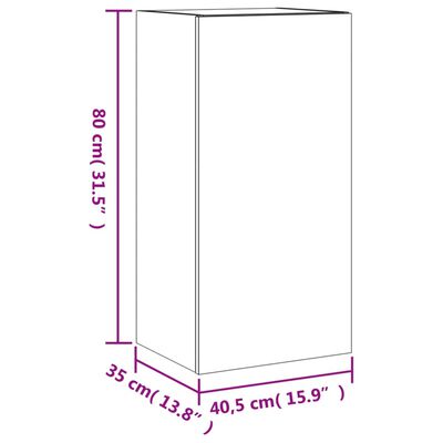 vidaXL Ścienna szafka TV z LED, czarna, 40,5x35x80 cm