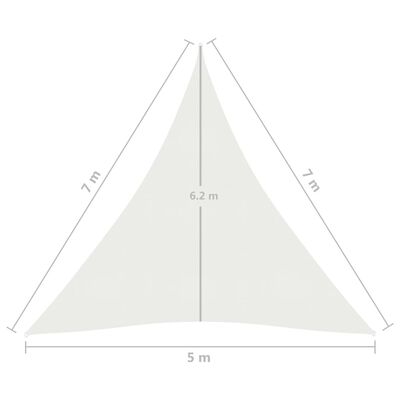 vidaXL Żagiel przeciwsłoneczny, 160 g/m², biały, 5x7x7 m, HDPE