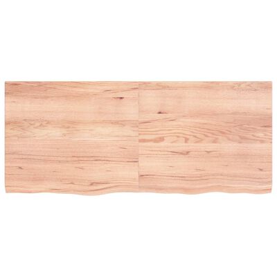 vidaXL Blat do łazienki, jasnobrązowy, 140x60x(2-4) cm, lite drewno