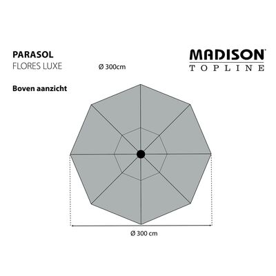 Madison Parasol ogrodowy Flores Luxe, 300 cm, okrągły, jasnoszary