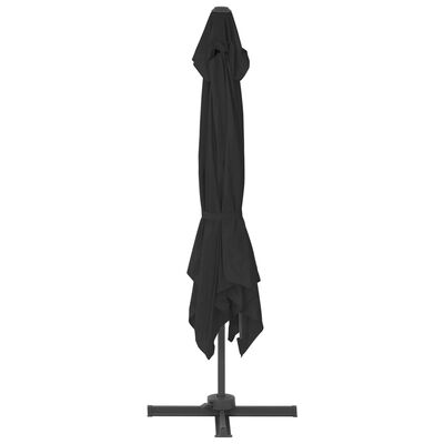 vidaXL Parasol wiszący z aluminiowym słupkiem, 3x3 m, czarny