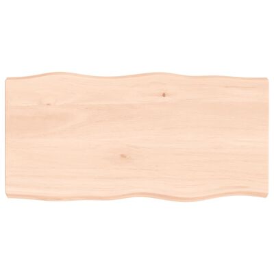 vidaXL Blat stołu, 100x50x(2-6)cm surowy, lity dąb naturalną krawędzią