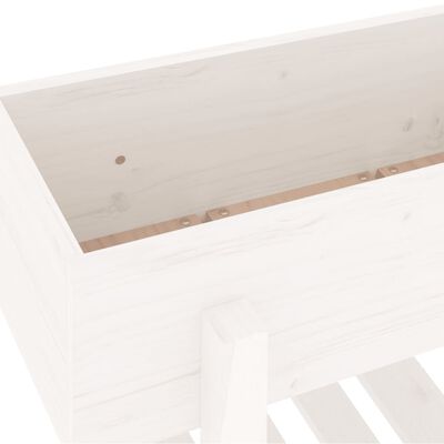 vidaXL Donica ogrodowa, biała, 62x30x69 cm, lite drewno sosnowe