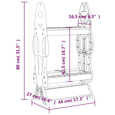 vidaXL Stojak na wędki, na 16 wędek, czarny