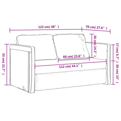 vidaXL Sofa podłogowa 2-w-1, ciemnożółta, 122x204x55 cm, aksamit