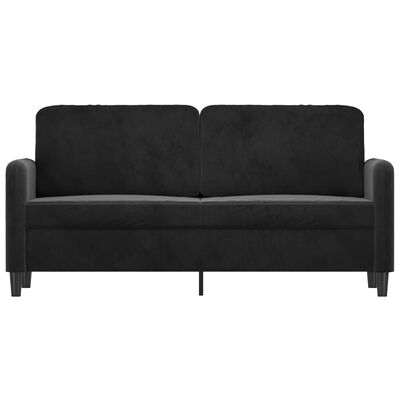 vidaXL Sofa 2-osobowa, czarna, 140 cm, tapicerowana aksamitem