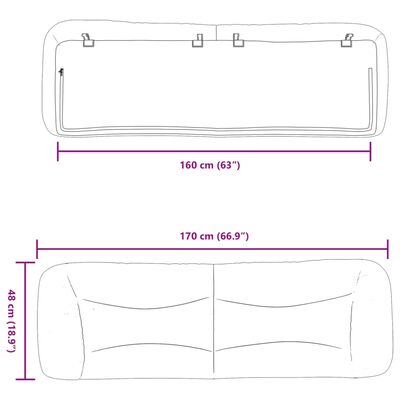 vidaXL Poduszka na wezgłowie, czarna, 160 cm, sztuczna skóra