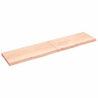 vidaXL Blat do łazienki, 220x50x(2-6) cm, surowe, lite drewno