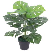 vidaXL Sztuczna monstera z doniczką, 45 cm, zielona