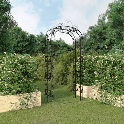 vidaXL Pergola ogrodowa, czarna, 116x45x240 cm, stalowy