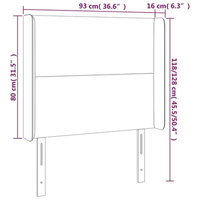 vidaXL Zagłówek do łóżka z LED, niebieski, 93x16x118/128 cm, tkanina