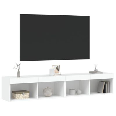 vidaXL Szafki TV, z LED, 2 szt., białe, 80x30x30 cm