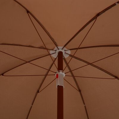 vidaXL Parasol ogrodowy na stalowym słupku, 180 cm, taupe