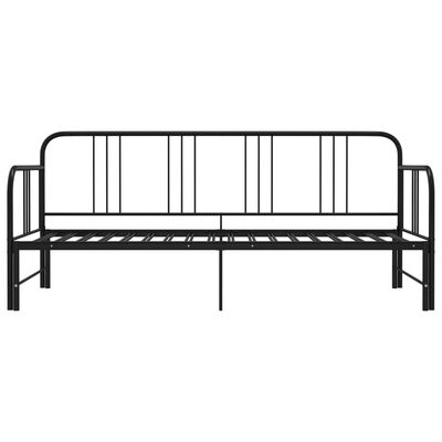 vidaXL Sofa z wysuwaną ramą łóżka, czarna, metalowa, 90x200 cm