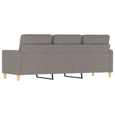 vidaXL Sofa 3-osobowa, kolor taupe, 180 cm, tapicerowana tkaniną