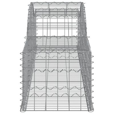 vidaXL Kosze gabionowe, 5 szt, 300x50x40/60 cm, galwanizowane żelazo