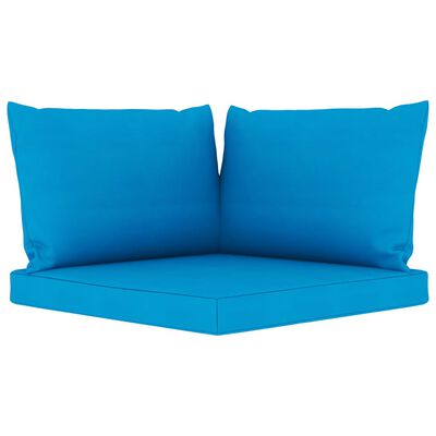 vidaXL 3-os. sofa ogrodowa z jasnoniebieskimi poduszkami