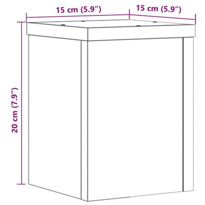 vidaXL Podstawki pod doniczki, 2 szt., czarne, 15x15x20 cm