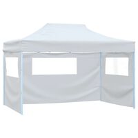 vidaXL Rozkładany namiot imprezowy z 3 ściankami, 3 x 4,5 m, biały
