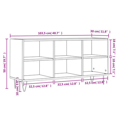 vidaXL Szafka pod TV, czarna, 103,5x30x50 cm, materiał drewnopochodny