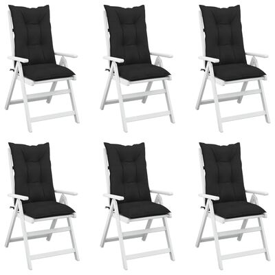 vidaXL Poduszki na krzesła ogrodowe, 6 szt., czarne, 120x50x7 cm